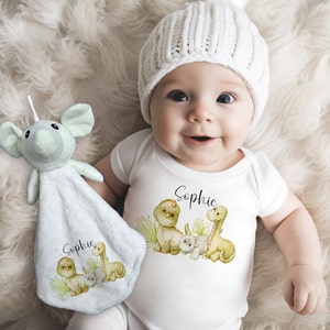 Personalised dinosaur  sleep suit , dino romper suit, baby blanket,  vest baby clothing, Baby footie, baby bibs,comforter
