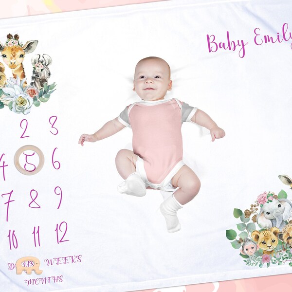 Milestone Blanket Girl Etsy