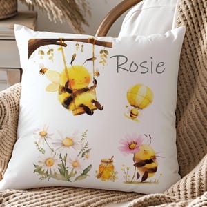 Personalized Bees Theme Cushion: Honey Bee Lovers Pillow