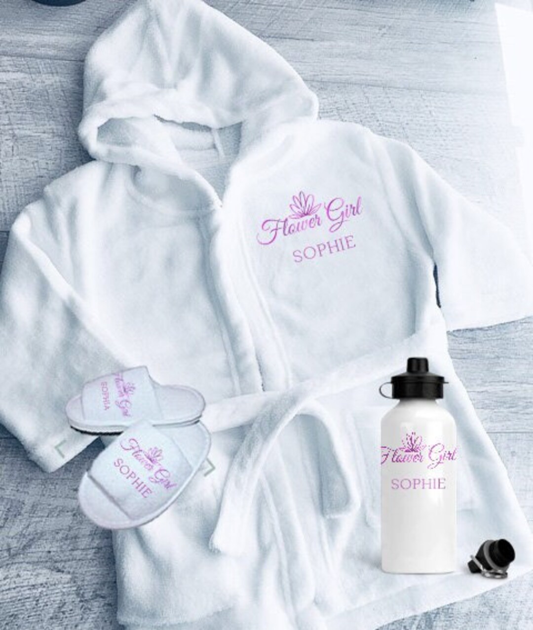 Flower Girl Dressing Gown Wedding Girl Slippers Bath Robe Etsy UK