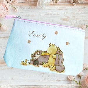 Personalised Pooh Bear Make up Bag Pouch, small Cosmetic sack