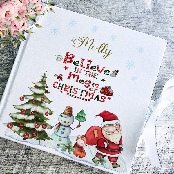 Kids christmas memory book, sketchbook, photo book, festive gift , scrap album,