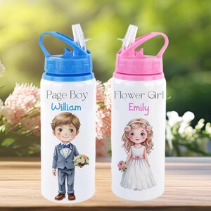 Bottiglia d'acqua personalizzata per paggetto, damigella, regalo di proposta per bambini, ricordo di nozze unico