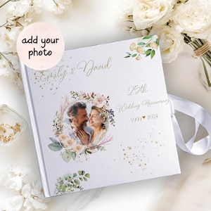 Libro de fotos personalizado para fiesta de aniversario, álbum de invitados, cartel de bienvenida, carta a la novia,