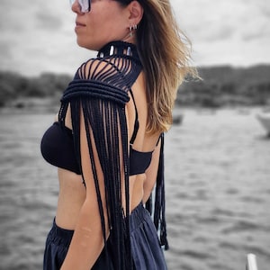 Themis Macrame Shoulder Accessories, Shoulder Piece Tassel Shoulder Accessory Festival Outfit Party Clothing Rave Outfit, Unisex Accessories