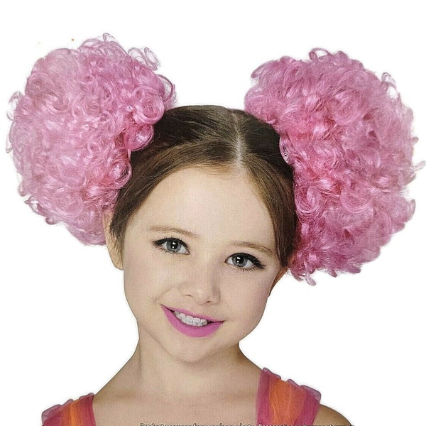 Halloween Pompom Candy Clown Wig Child One Size Costume Accessory 8+ Pink
