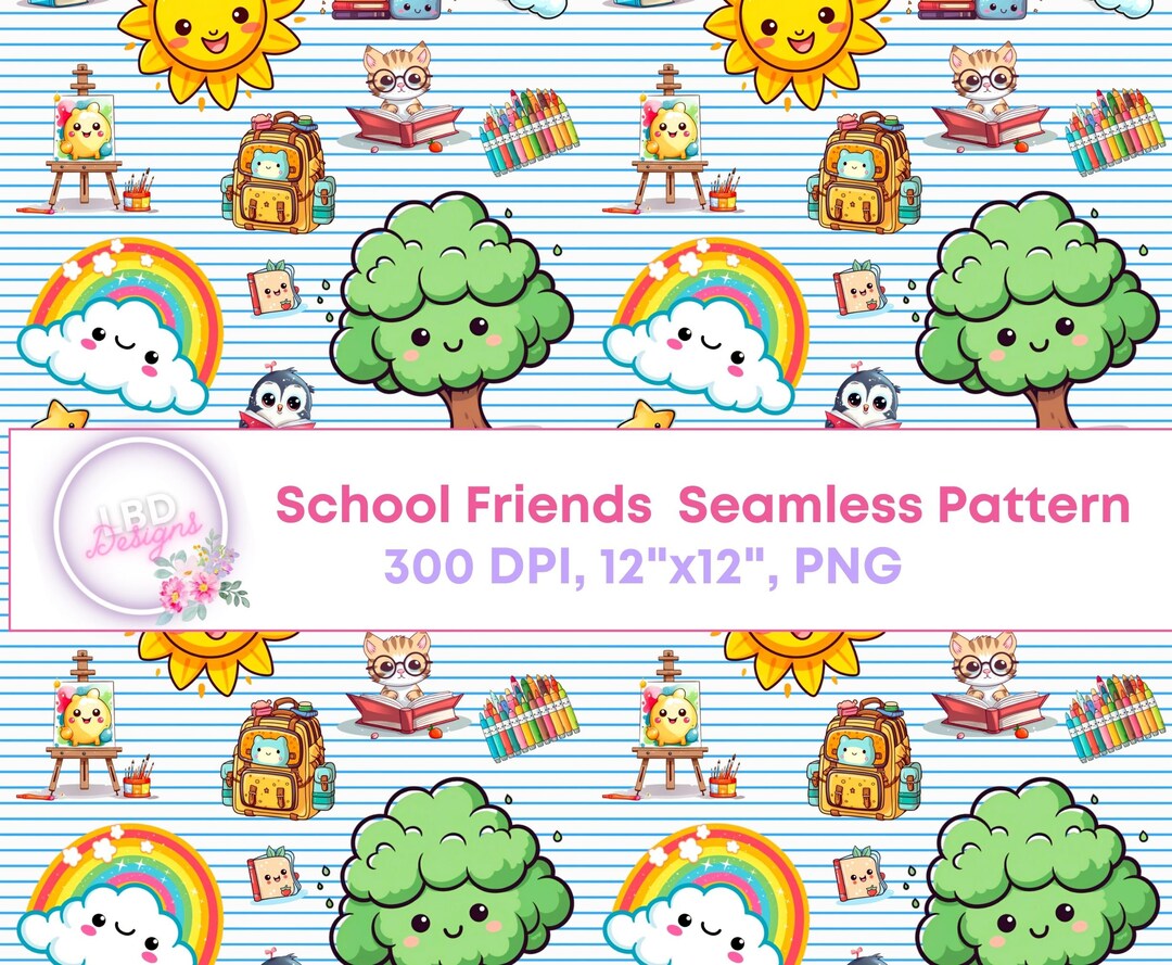 Cute Back to School Friends Digital Pattern, 12x12 Scrapbook ...