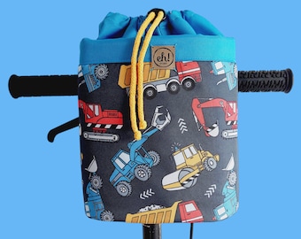 Kids Bike & Scooter Bag EXCAVATOR I Handlebar Bag I Gift for Girl and Boy I Balance Bike Accessory I Kids Cycling Bag