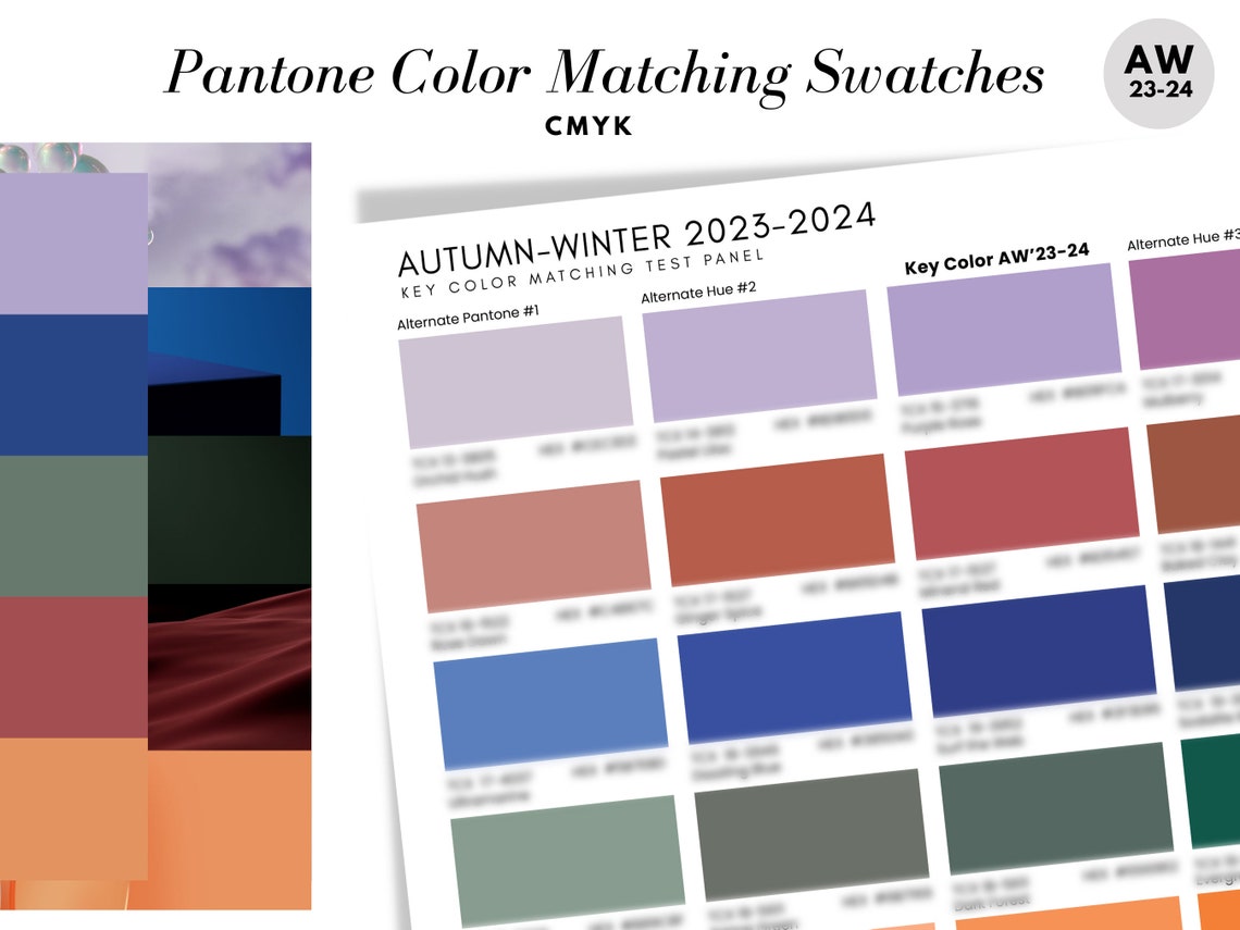 20232024 AW WGSN Key Color Matching Chart Pantone TCX and Etsy UK
