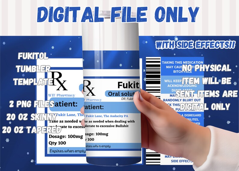 Fukitol Tumbler Wrap Template: Funny Christmas Edition (digital ...