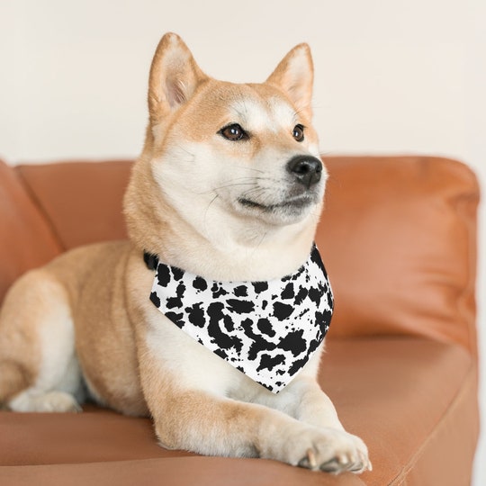 Cow Print Pet Bandana Collar