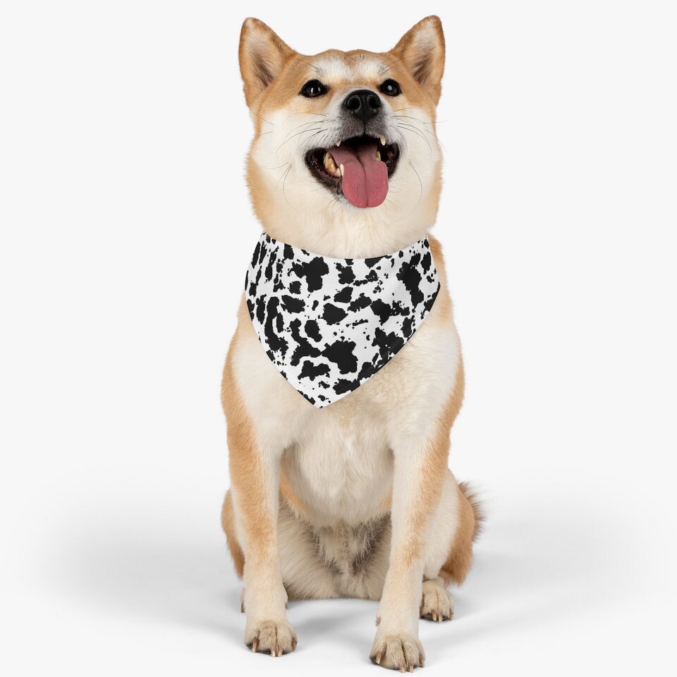 Cow Print Pet Bandana Collar