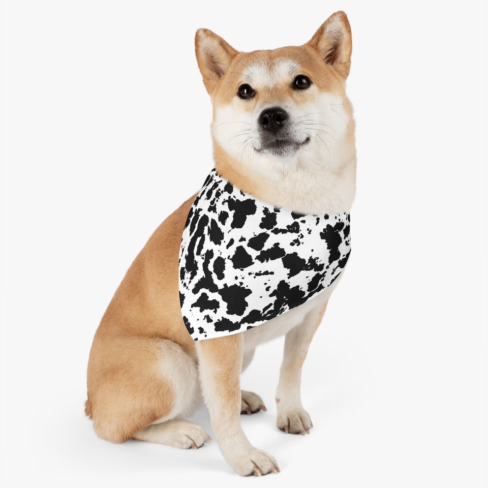 Cow Print Pet Bandana Collar