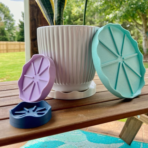 Plant Saucer Drainage Tray | Wave Design | 3D Printed Flower Pot Plate | 30+ Colors, 4 Sizes