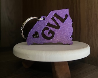 GVL—Greenville, SC Keychain | 30+ Colors! | Greenville South Carolina 3D Printed Keychain