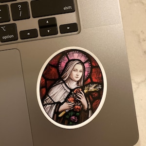 Saint Therese of Lisieux Vinyl Stained Glass Sticker