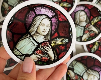 Saint Therese of Lisieux Vinyl Stained Glass Sticker