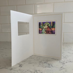 San Antonio de Padua vidrieras sun-catcher tarjeta de felicitación 5x7" / tarjeta católica