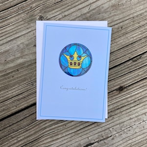 Felicitaciones Crown sun-catcher tarjeta de felicitación / tarjeta de graduación