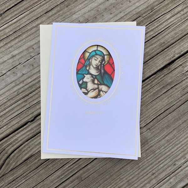 St. Agnes Suncatcher 5 x 7 card, Patron Saint of young girls