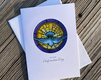 Tiffany Confirmation Holy Spirit sun-catcher card