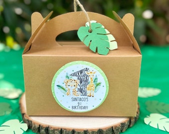 Personalized Safari Animal Party Favor Boxes: Baby Shower, First Birthday