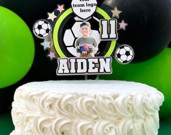 Personalized Soccer Cake Topper: Custom Photo & Team Logo