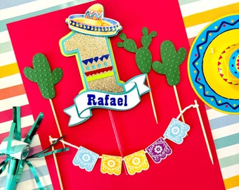 Personalized my first fiesta cake topper, fiesta birthday party decoration supplies