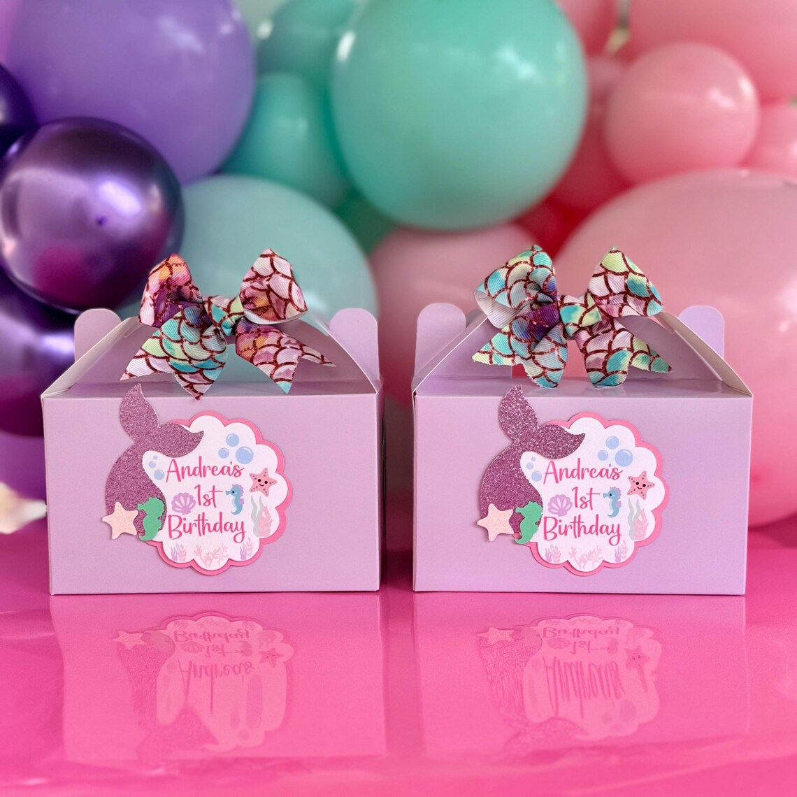 Personalized Mermaid Party Favor Boxes: Under the Sea Birthday Party ...