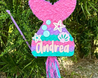 Personalized Mermaid Tail Piñata: Birthday Party Decoration