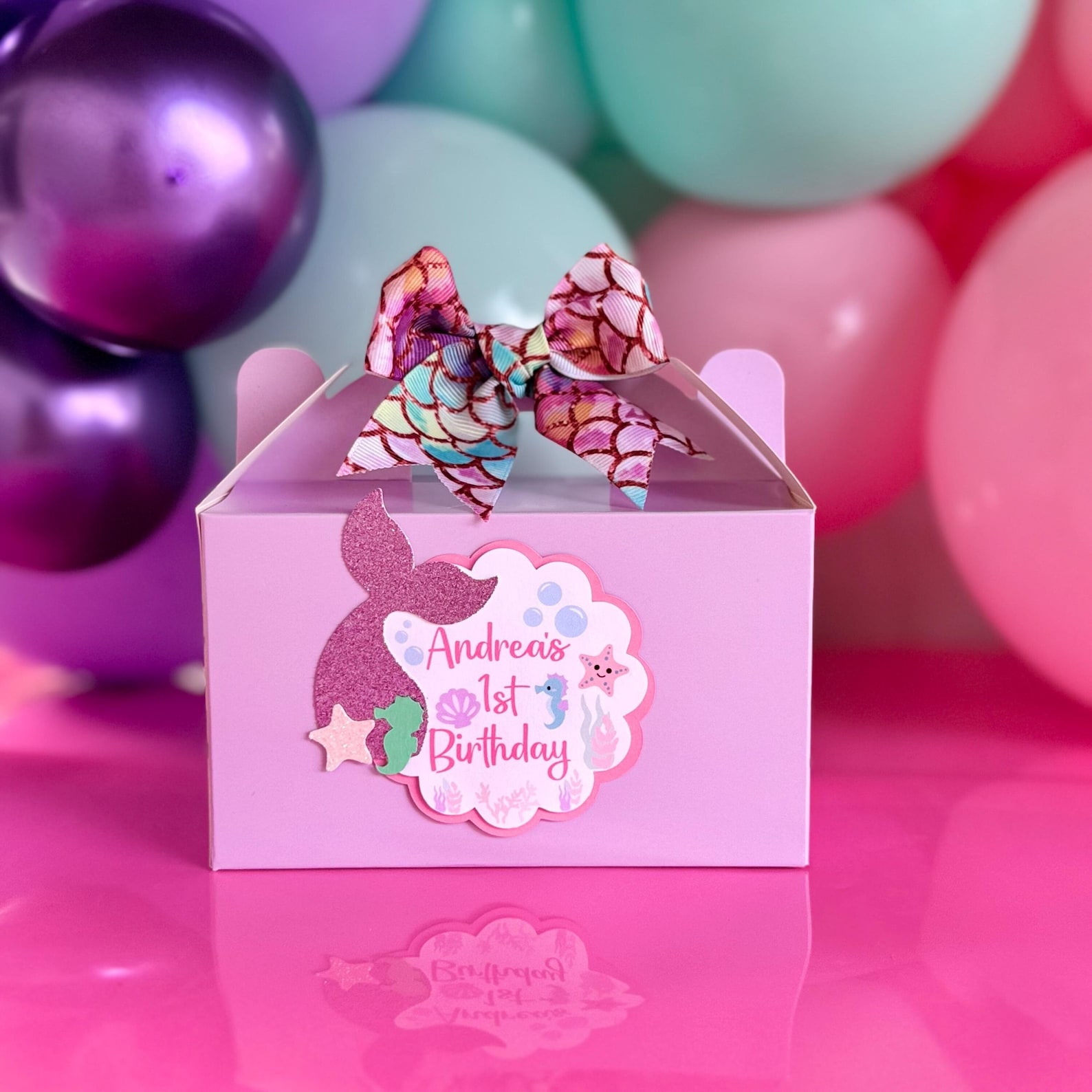 Personalized Mermaid Party Favor Boxes: Under the Sea Birthday Party ...