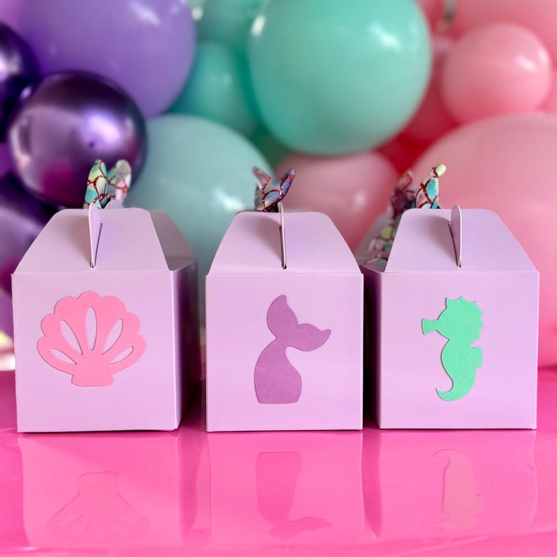 Personalized Mermaid Party Favor Boxes: Under the Sea Birthday Party ...