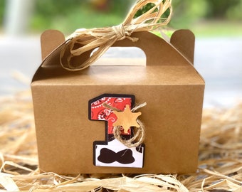 Personalized Cowboy Favor Boxes: Rodeo Birthday Party Supplies