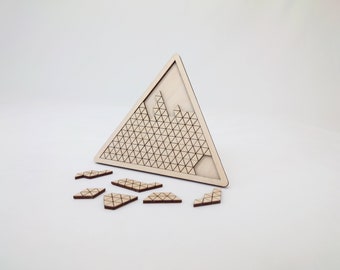 Triangle Brain Teaser Puzzle Game for Coffee Tables, Family Rooms, Gift for Him, Gift for Her, Students, Office Toy, Game Room