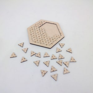 Number triangle puzzle /Wooden Brainteaser for Adults and teenagers