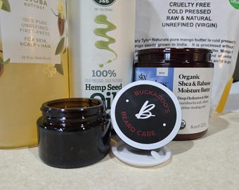 Vegan Body Butter, Mango & Shea Butters, Jojoba and Hemp Oils, 1oz Glass Jar
