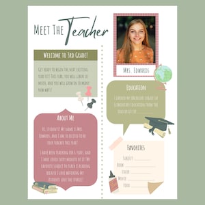 Meet the Teacher Editable Template