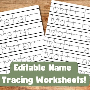 Editable Name Tracing Sheet | Handwriting Practice | Personalized Name Trace | Kids Name Tracing
