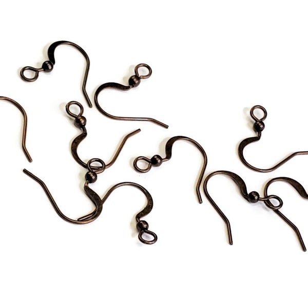 Brass French Hook Earwires 15mm Antique Copper