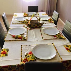 Serviettes de table en tissu wax africain
