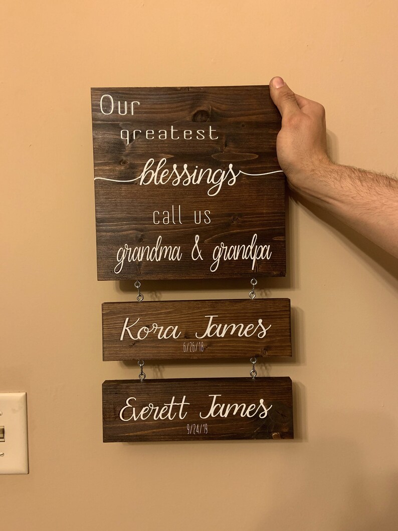 Name boards for shops grandparents, parents, aunts, uncles, etc.