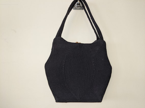 Vintage 1940s Corde Black Evening Handbag - image 4