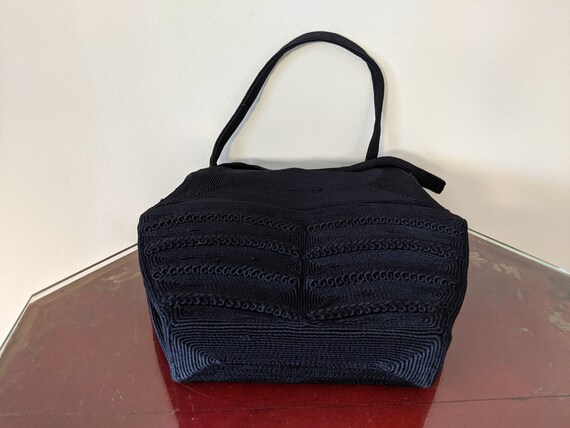 Vintage 1940s Corde Black Evening Handbag - image 8