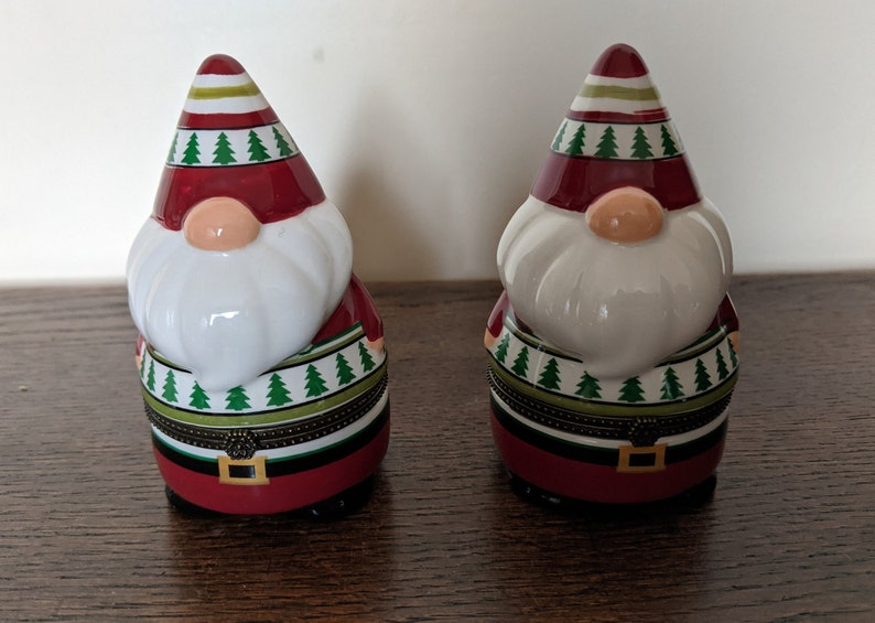 Harry and David Set of Two Christmas Gnomes Trinkets Boxes Etsy