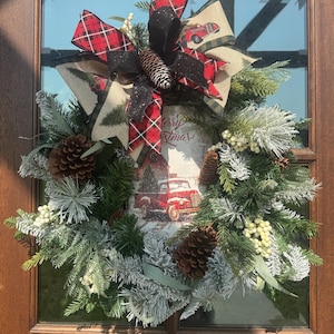 Christmas Red Truck Wreath
