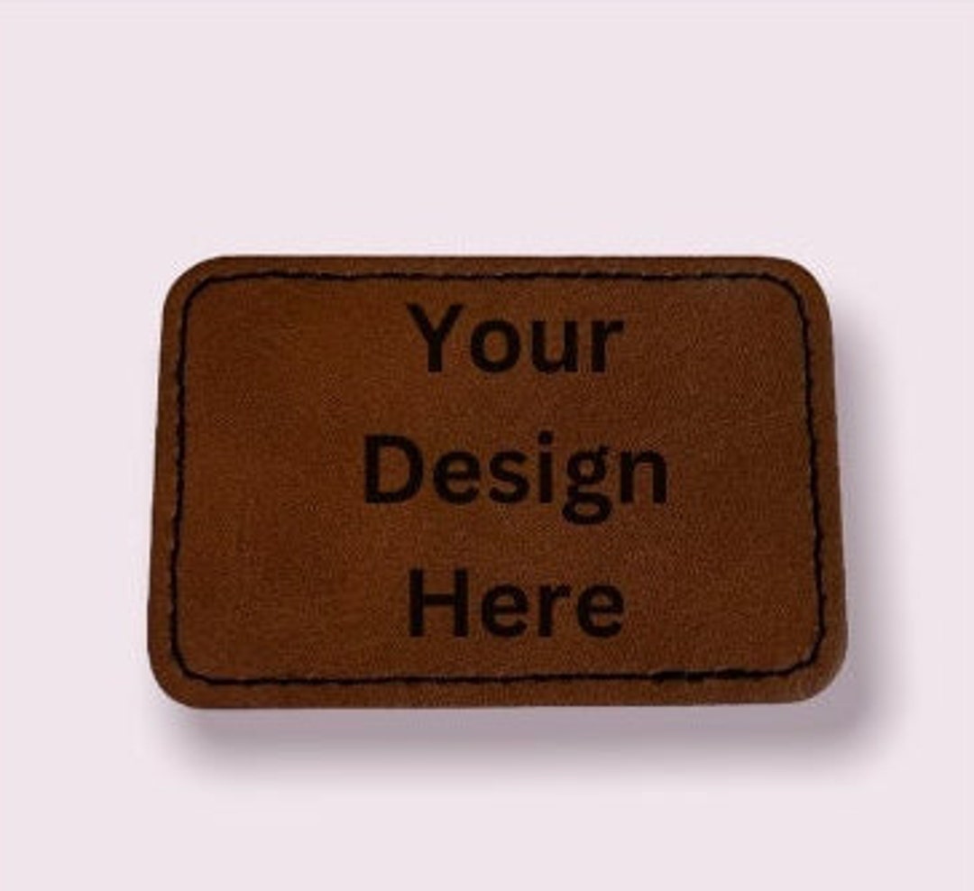 Custom Leather Patches, Heat Press, Iron on Leather, Glue on Patch. Sew on Patch. Laser Engraved