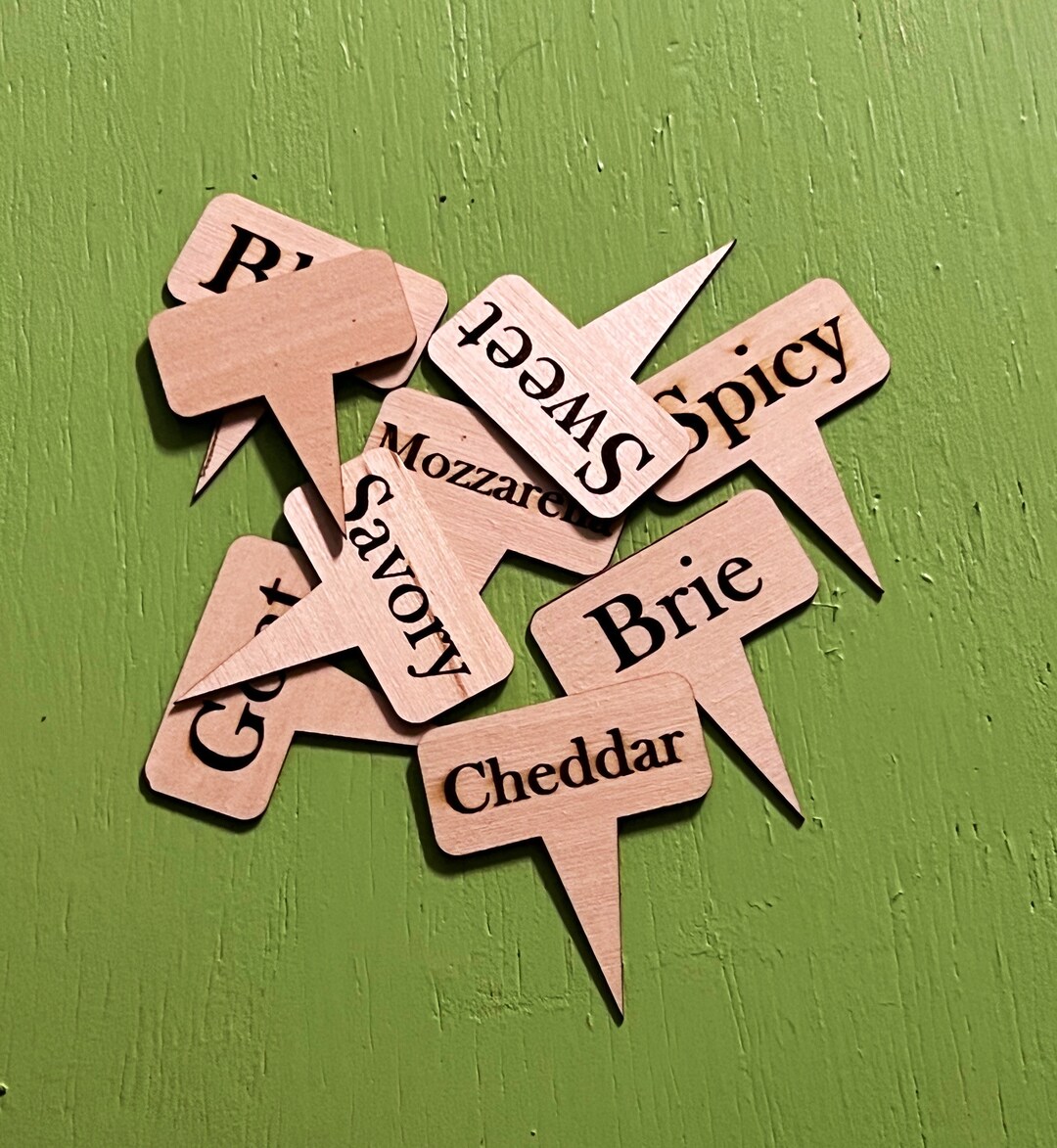 Cheese Labels, Charcuterie Board Signs, Wooden Cheese Markers, Grazing