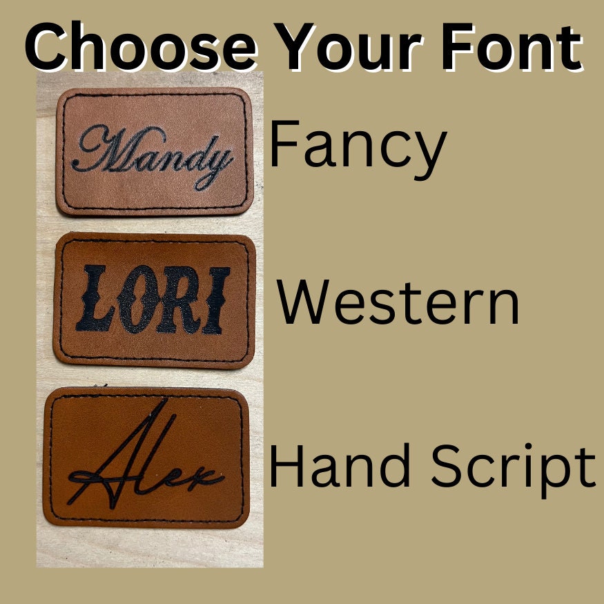 Custom Leather Patches, Heat Press, Iron on Leather, Glue on Patch. Sew