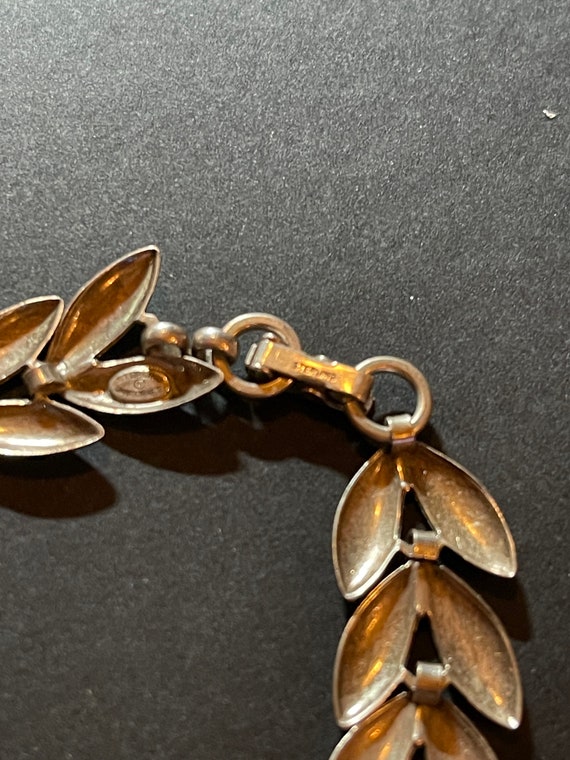 Vintage Sterling Silver Leaf Bracelet - image 4