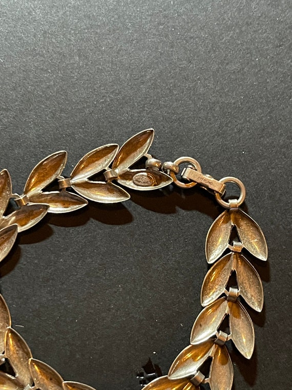 Vintage Sterling Silver Leaf Bracelet - image 3